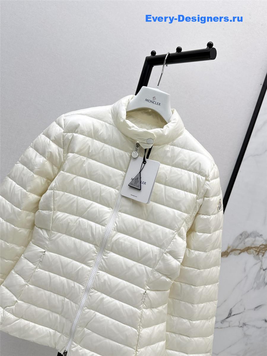 Moncler White Abderos Short Down Jacket