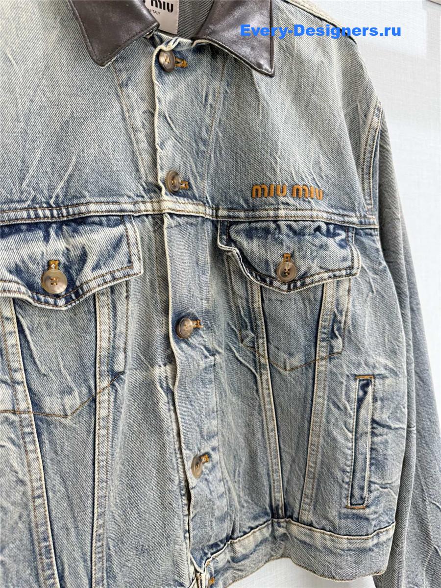 Miu Miu Light Blue Denim Blouson Jacket