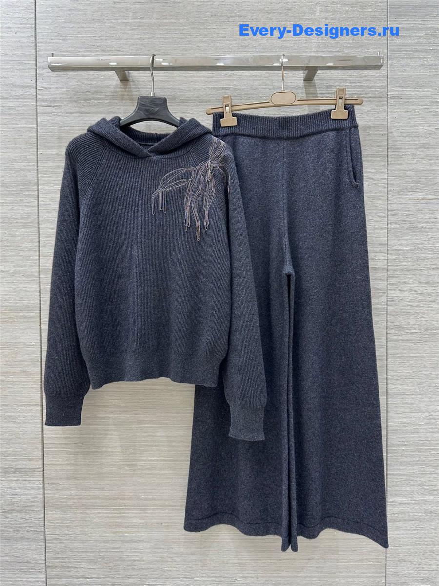 BC Dark Blue Cashmere Hooded Set