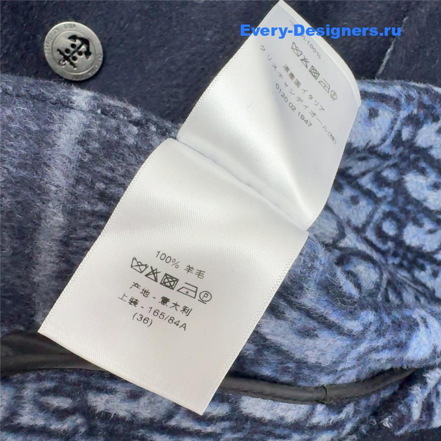 D10r dark blue cropped wool coat