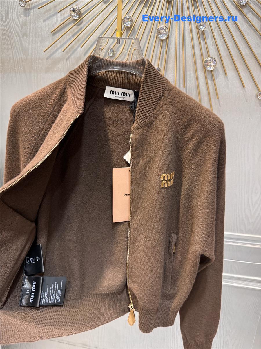 Miu Miu Dark Brown Cashmere Cardigan