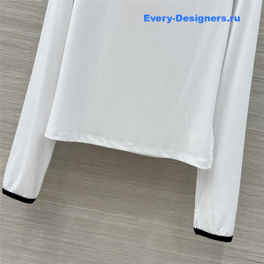 Miu Miu White Cropped Wool Sweater