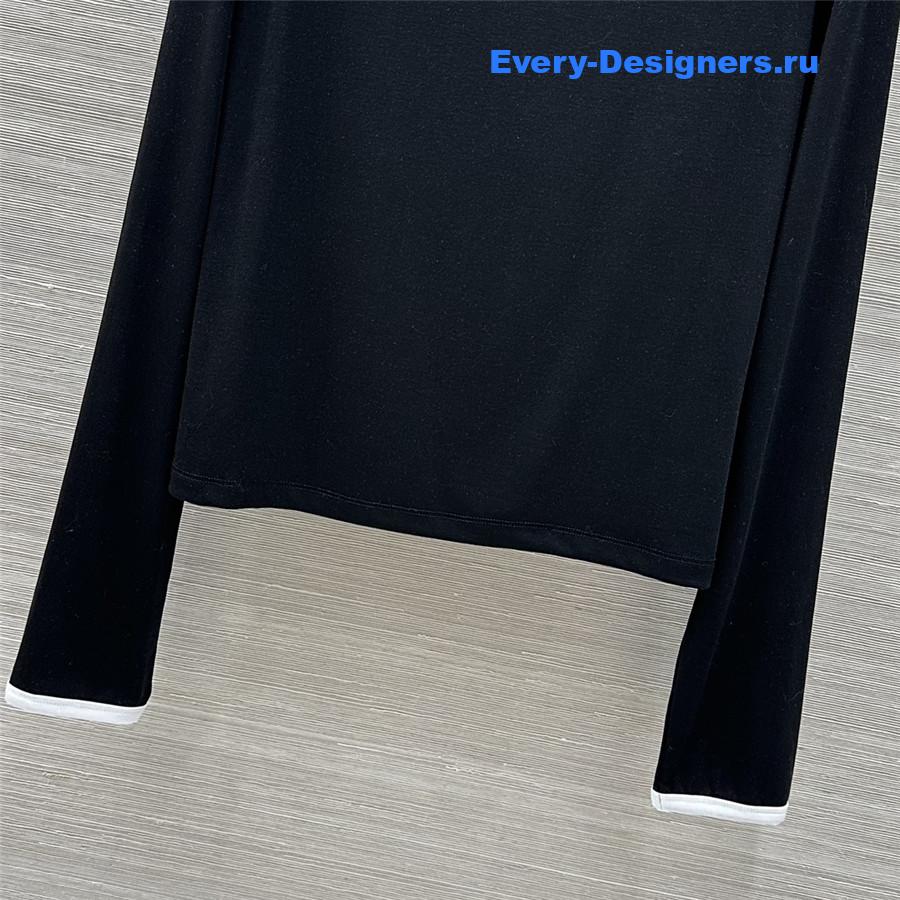 Miu Miu Black Cropped Wool Sweater