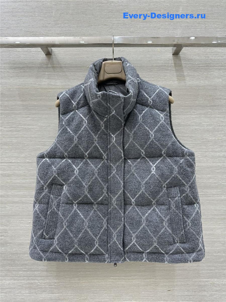 BC Goose Down Wool Vest in Grey