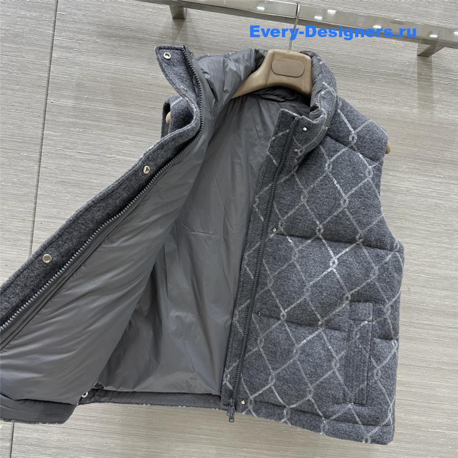 BC Goose Down Wool Vest in Grey