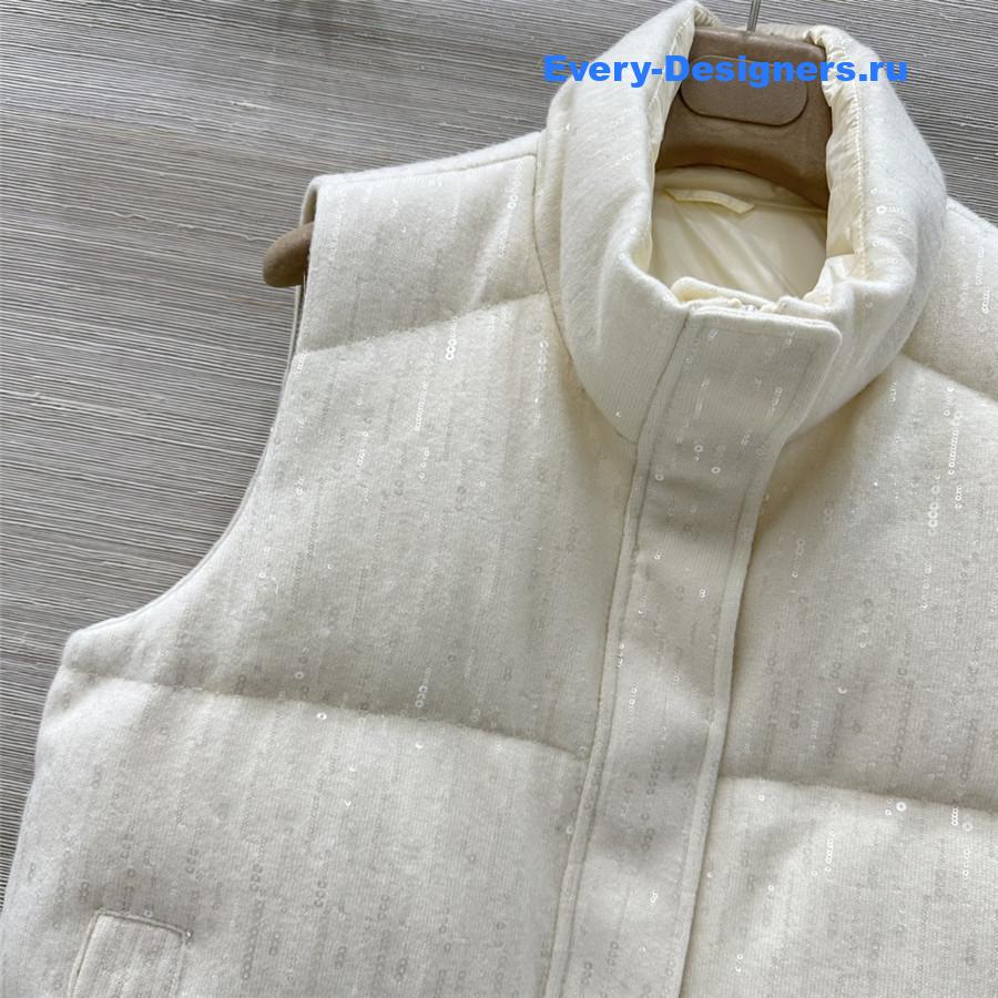 BC Goose Down Wool Vest in White