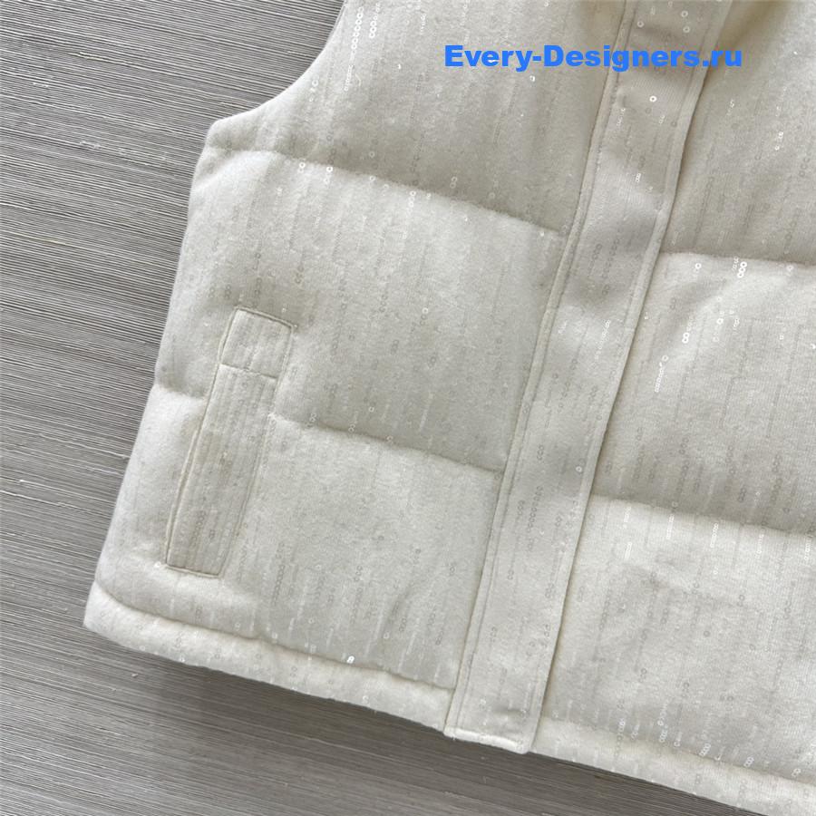 BC Goose Down Wool Vest in White