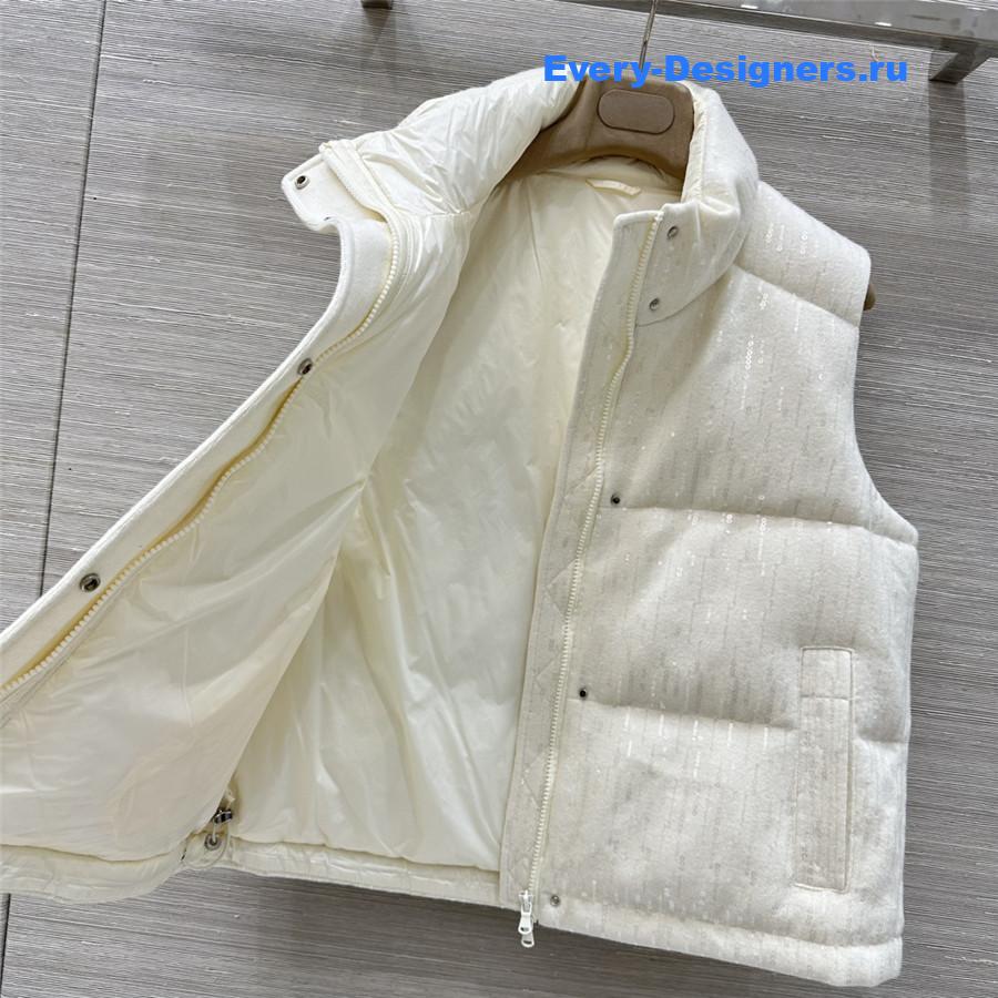 BC Goose Down Wool Vest in White