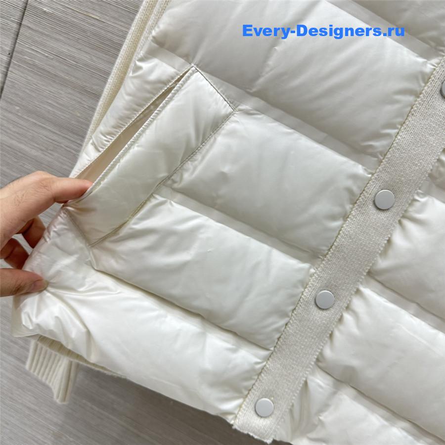 L0r0 P1ana white ivory besset down vest