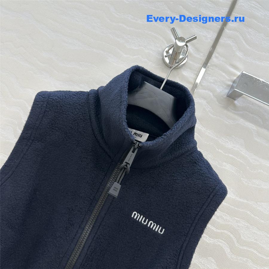 Miu Miu Zip-Up Sherpa Vest