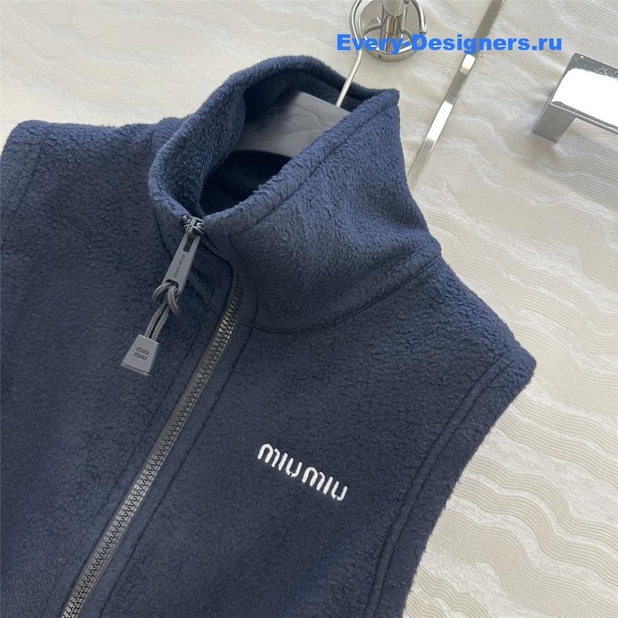 Miu Miu Zip-Up Sherpa Vest