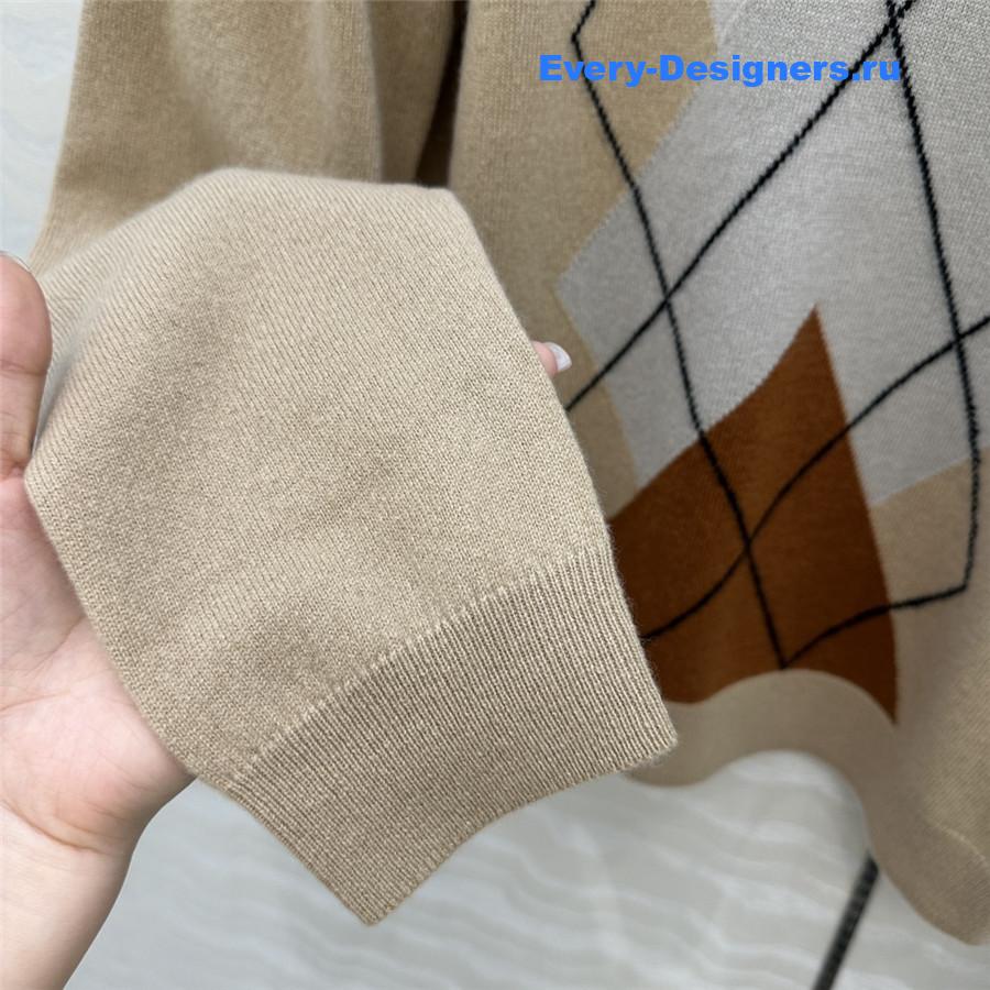 Miu Miu Camel Brown Cashmere Polo Shirt