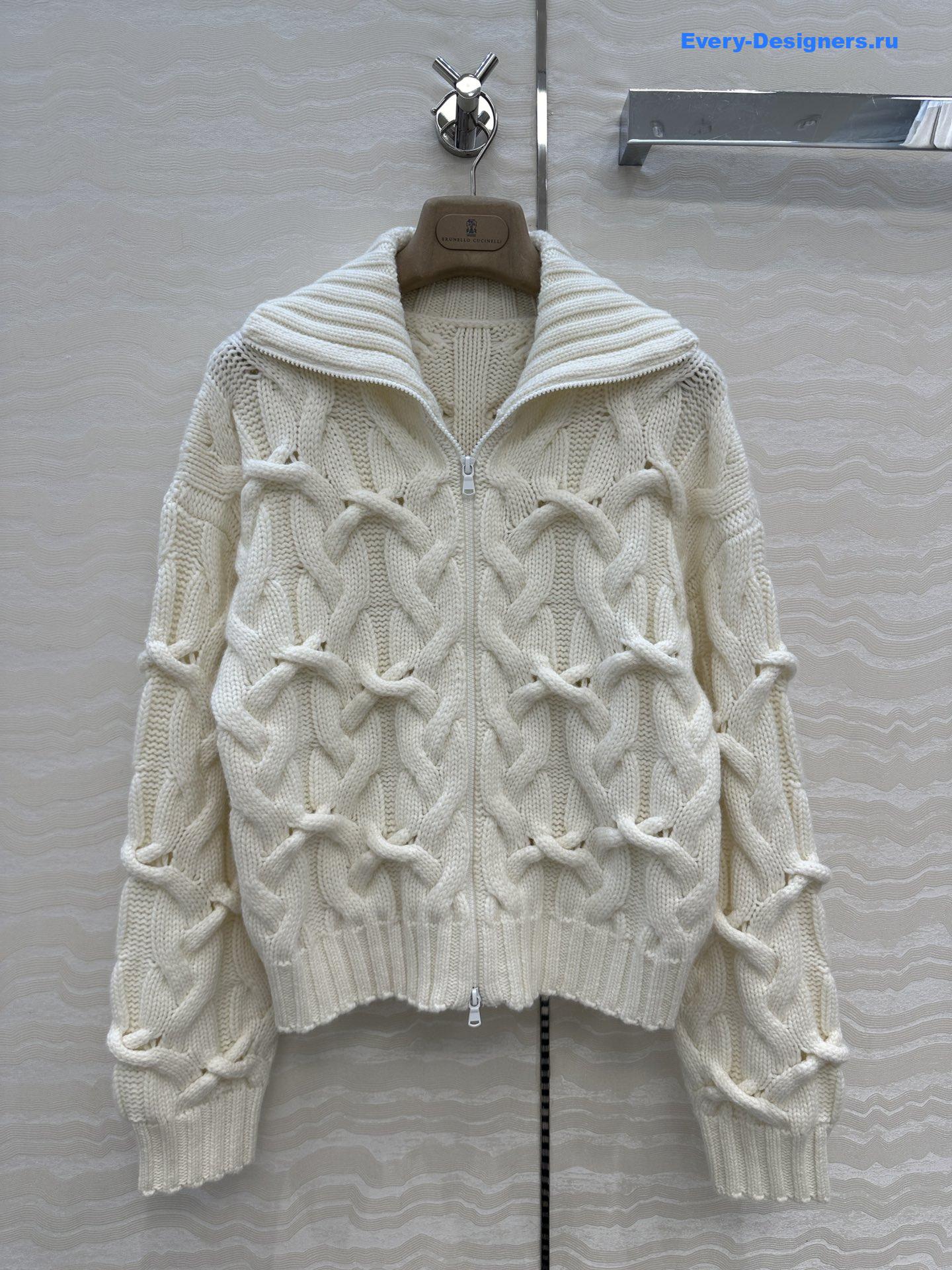 BC Brown Cashmere Zip-Up Cardigan