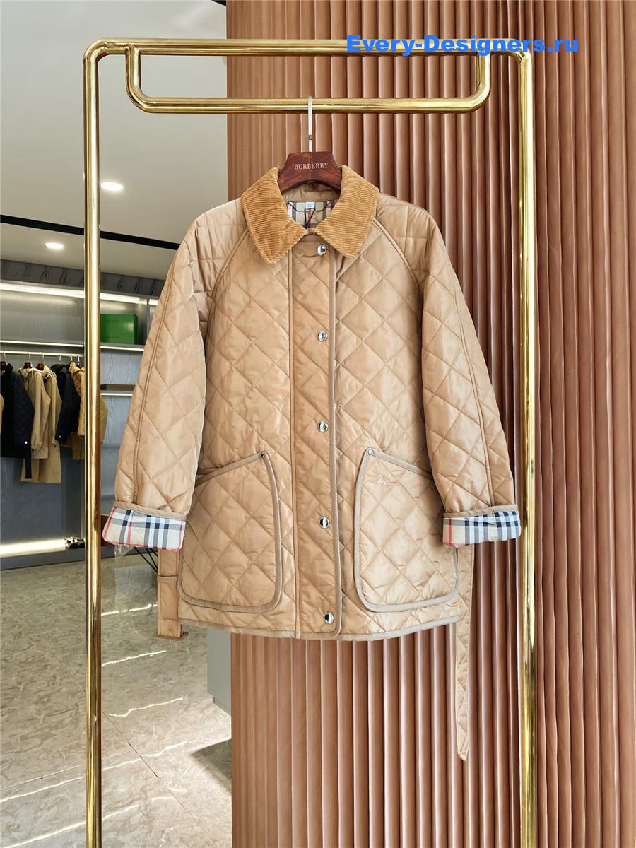 Bv*b*rry quilted nylon jacket in beige