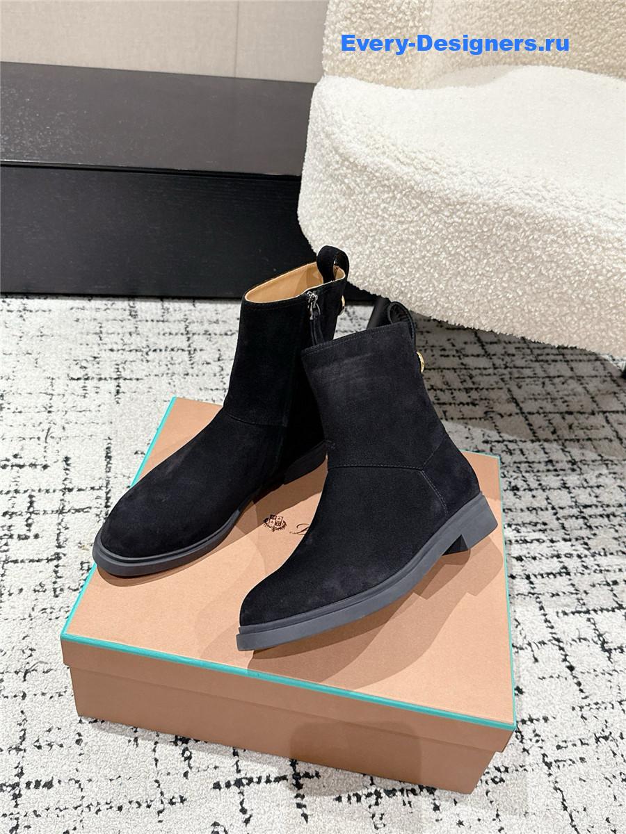 L0r0 P1ana  kilda black suede ankle boots