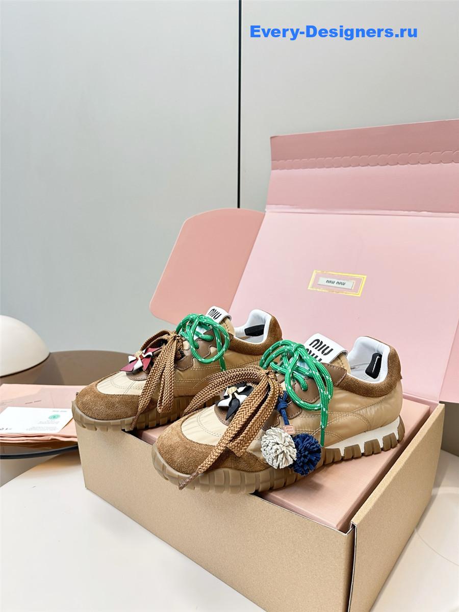 Miu Miu Brown Mule Sneakers
