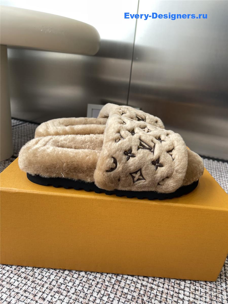 l0vis Vvtt0n brown wool platform slippers