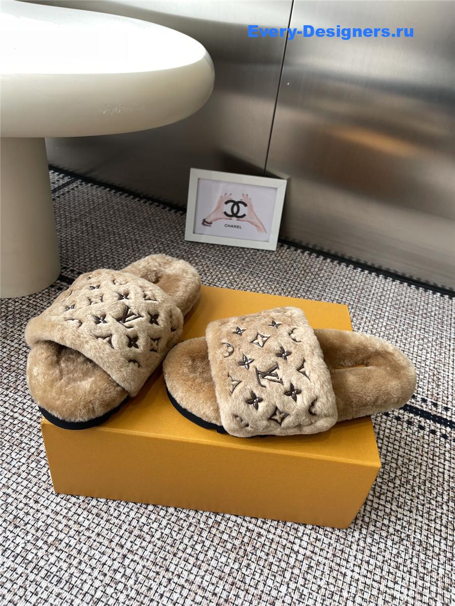 l0vis Vvtt0n brown wool platform slippers