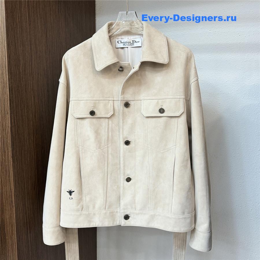 D10r beige suede shirt jacket