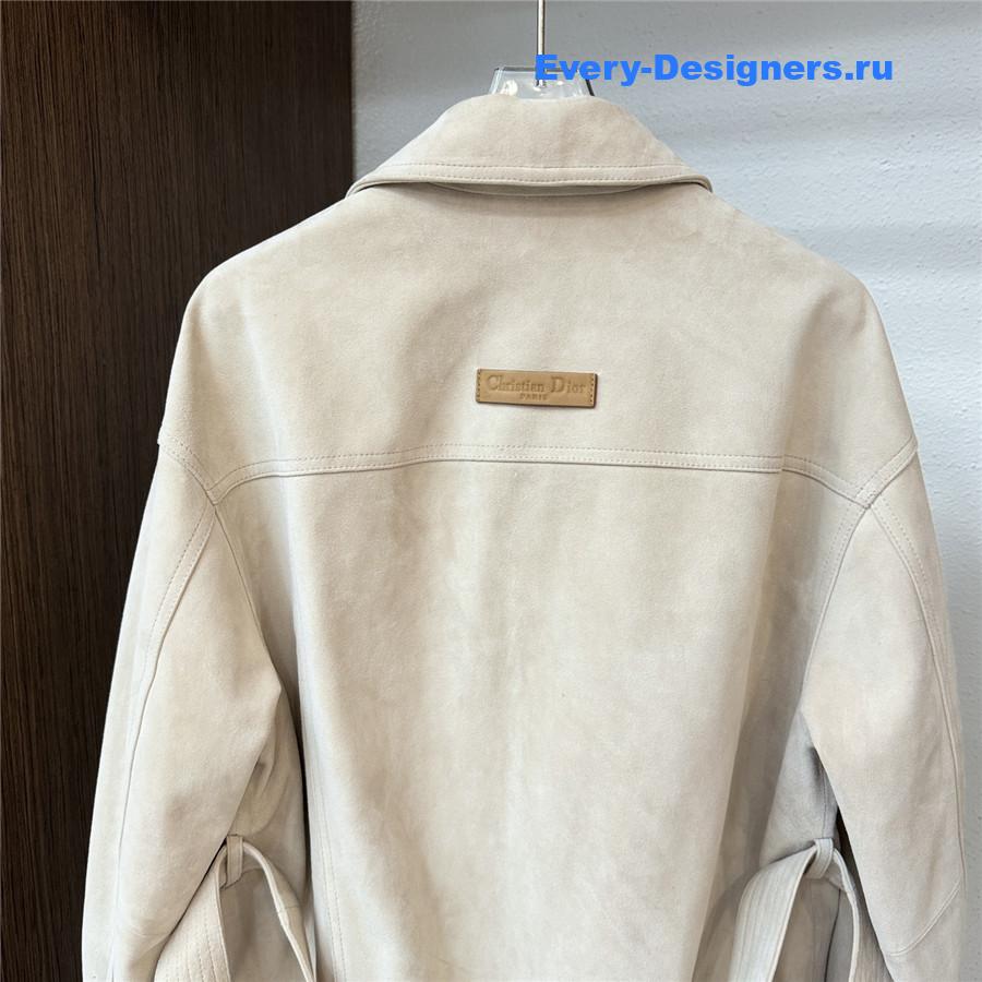 D10r beige suede shirt jacket