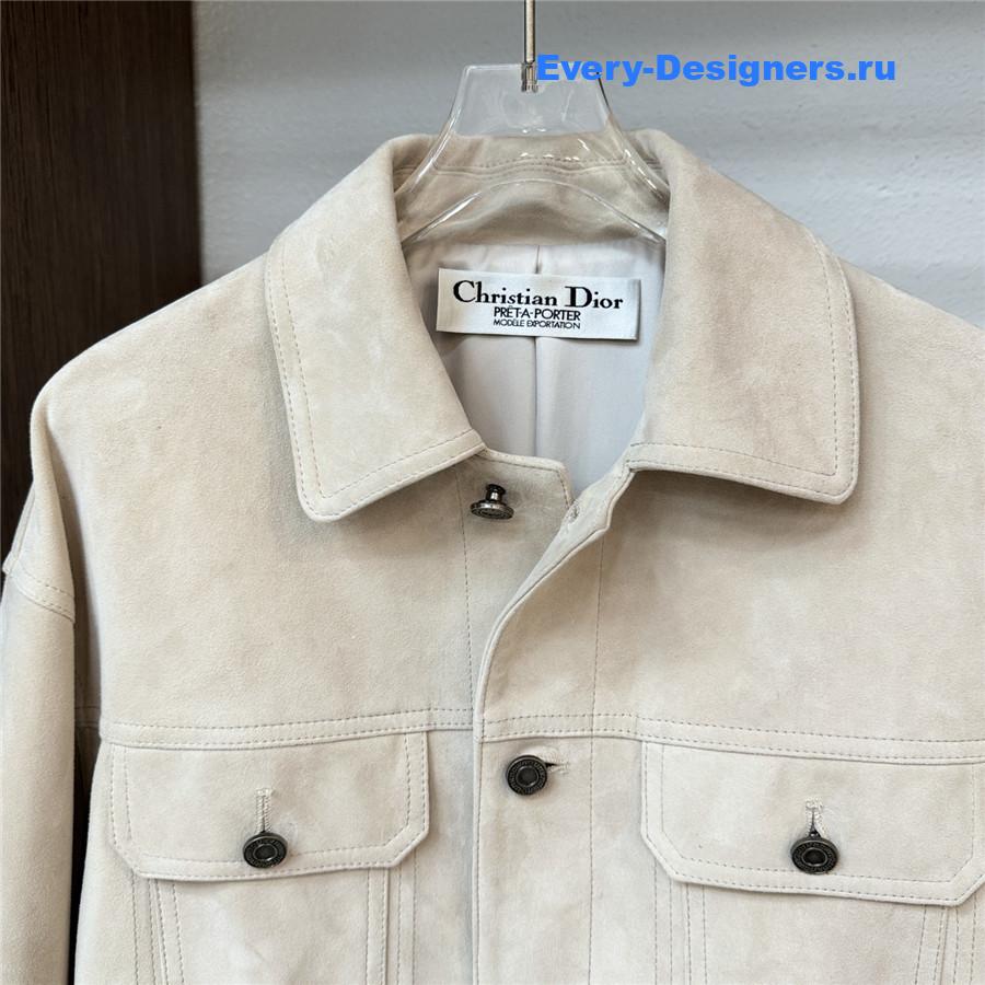 D10r beige suede shirt jacket