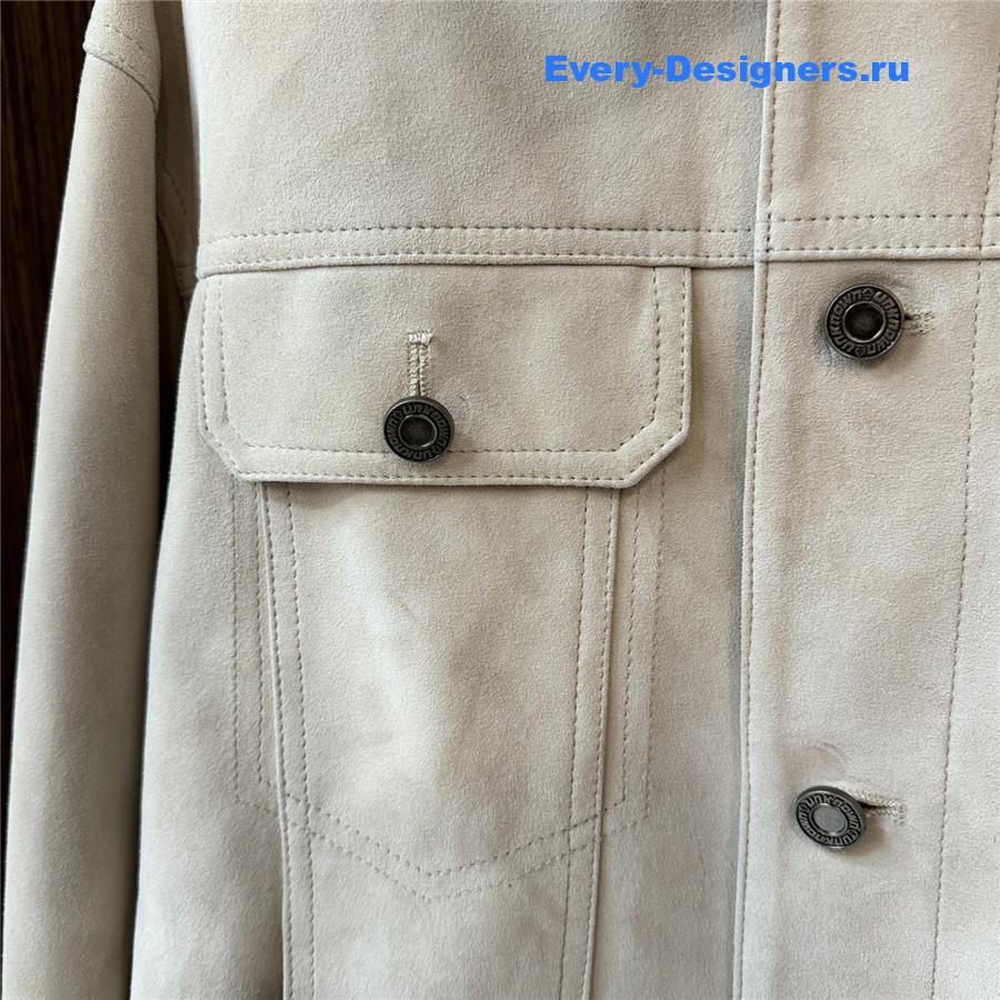D10r beige suede shirt jacket