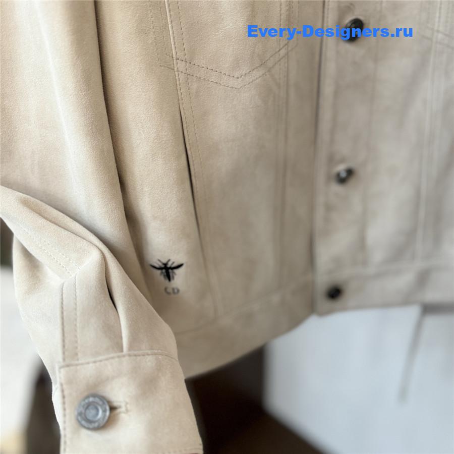D10r beige suede shirt jacket