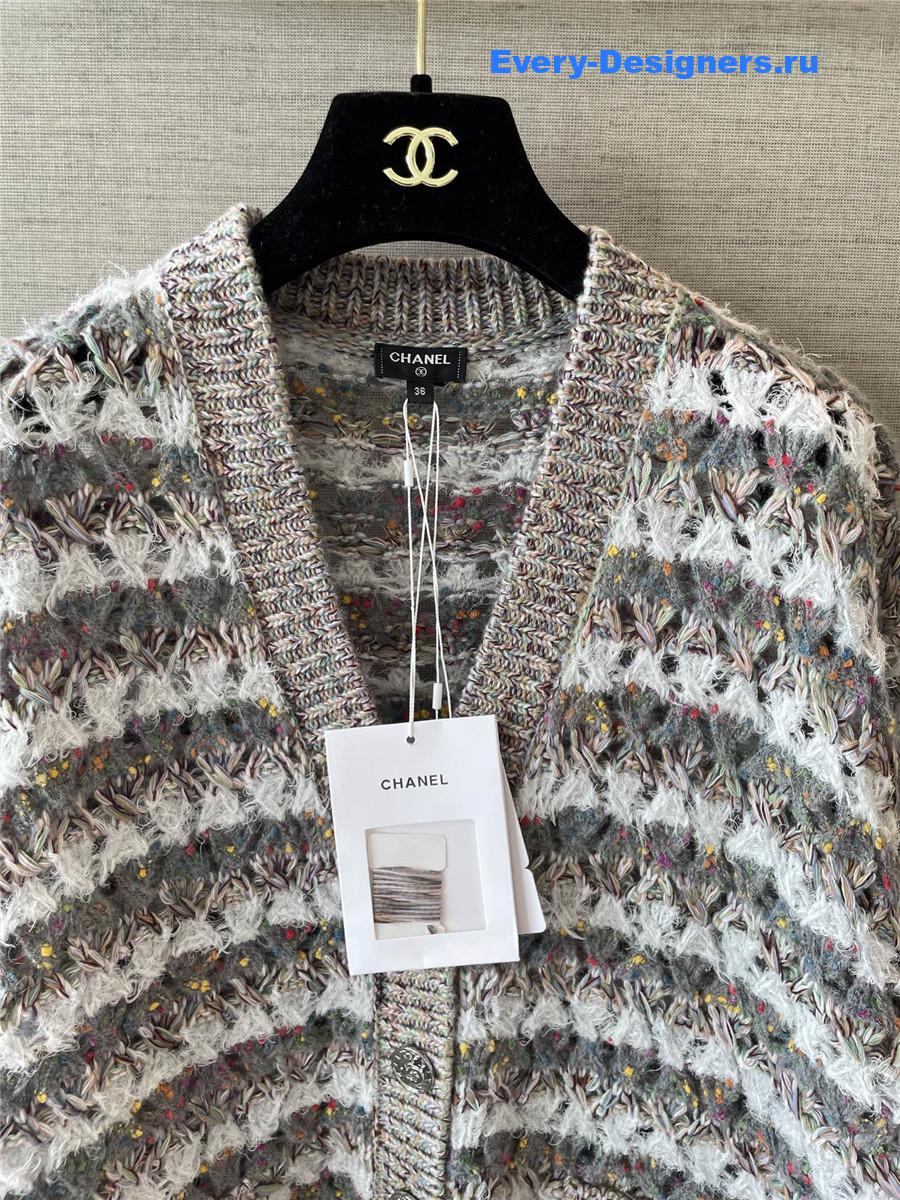 Ch**el light gray wool & cashmere cardigan