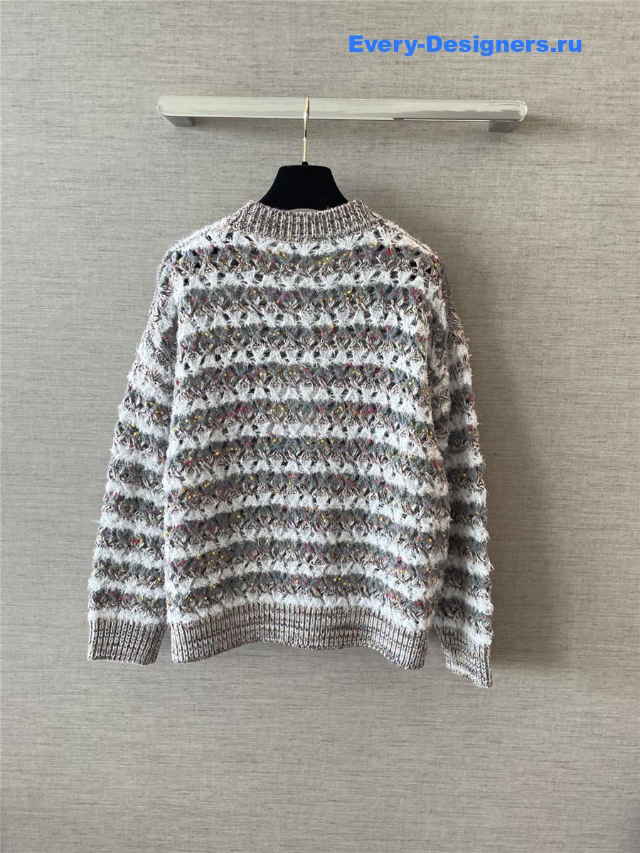 Ch**el light gray wool & cashmere cardigan