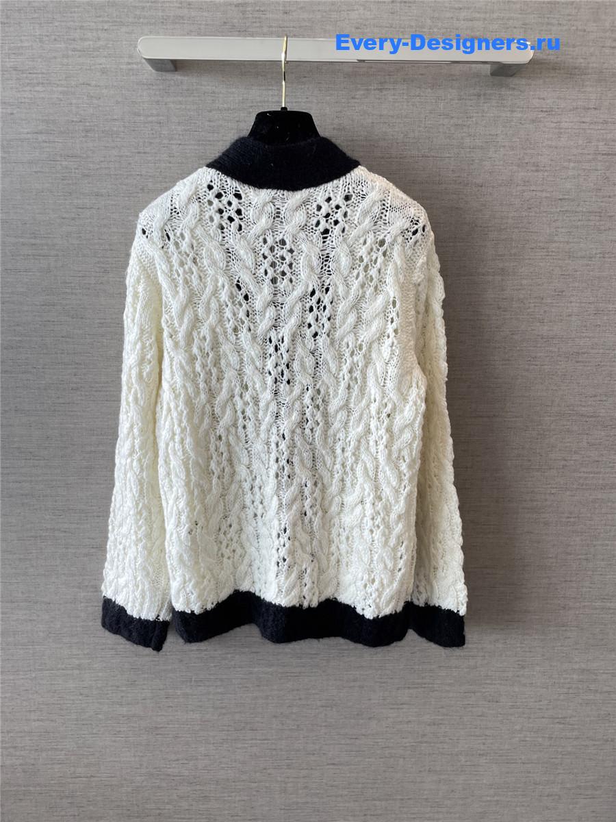 Ch**el white wool cashmere cardigan