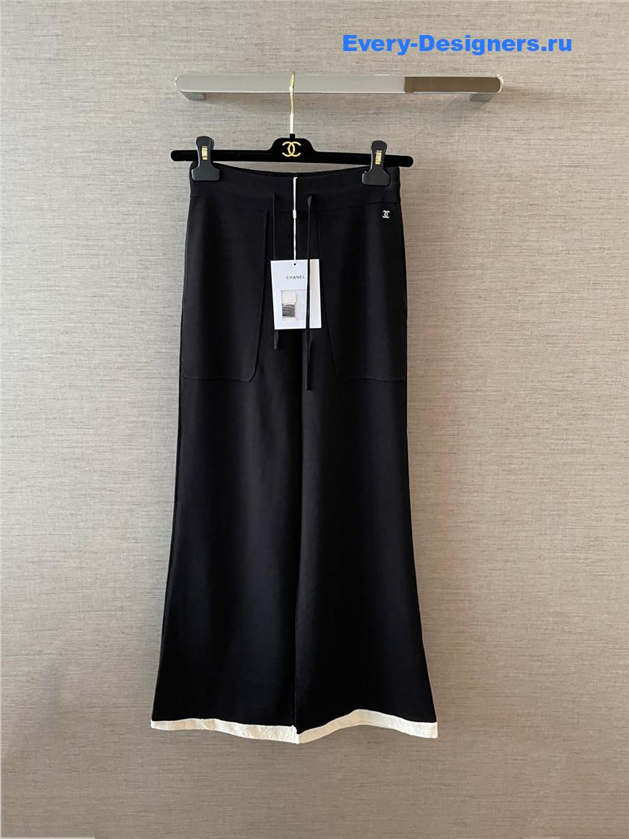 Ch**el black straight-fit pants