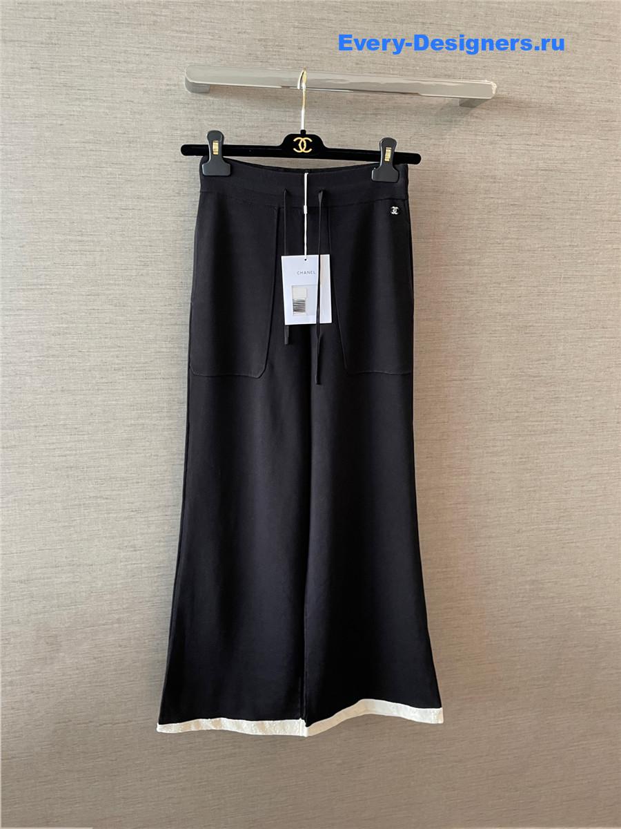 Ch**el black straight-fit pants
