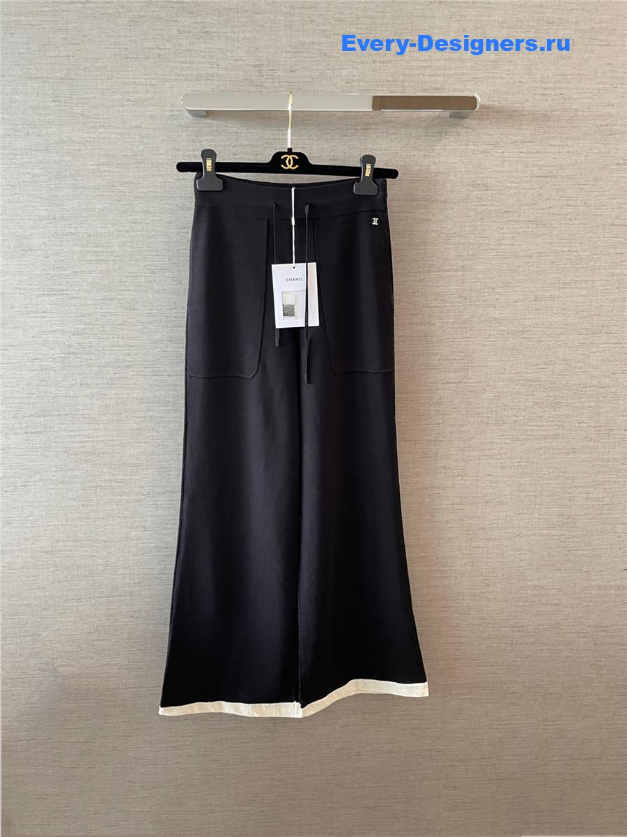 Ch**el black straight-fit pants