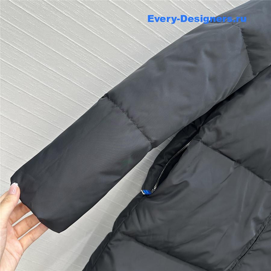 Pra*a re-nylon gabardine hooded down coat