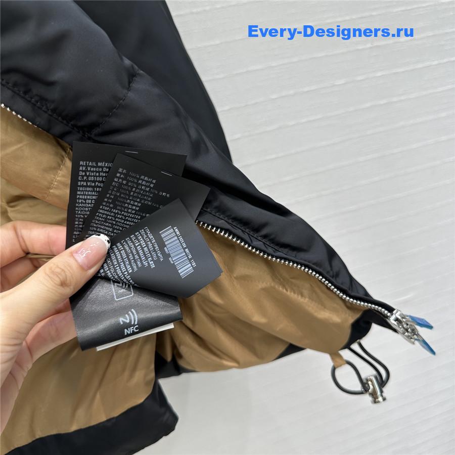 Pra*a re-nylon gabardine hooded down coat