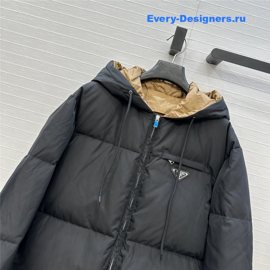 Pra*a re-nylon padded shell-down jacket in black