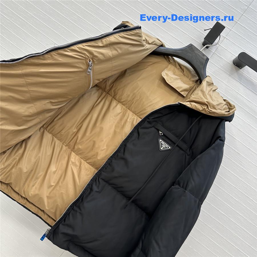 Pra*a re-nylon padded shell-down jacket in black