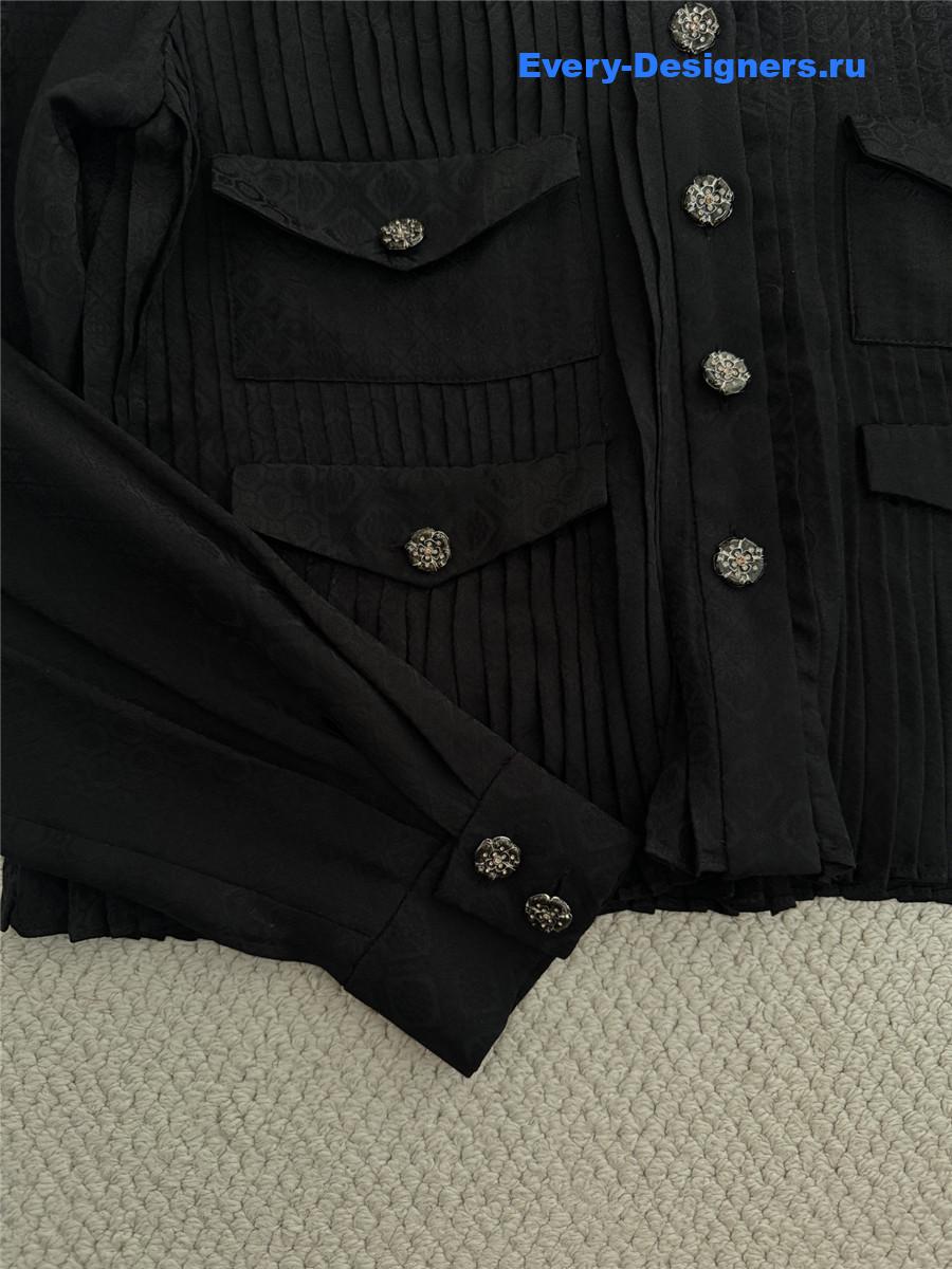 Ch**el black four-pocket silk shirt