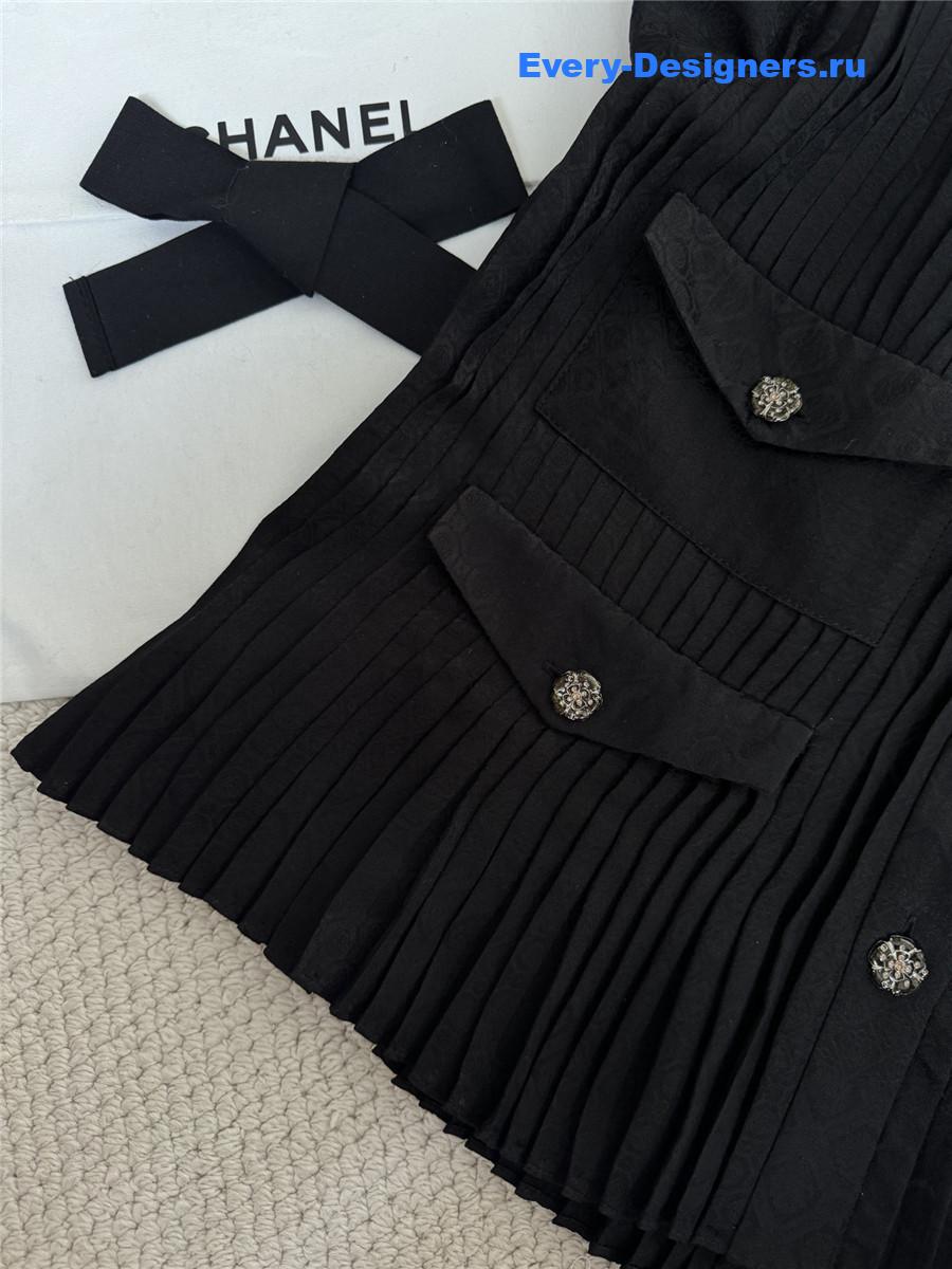 Ch**el black four-pocket silk shirt