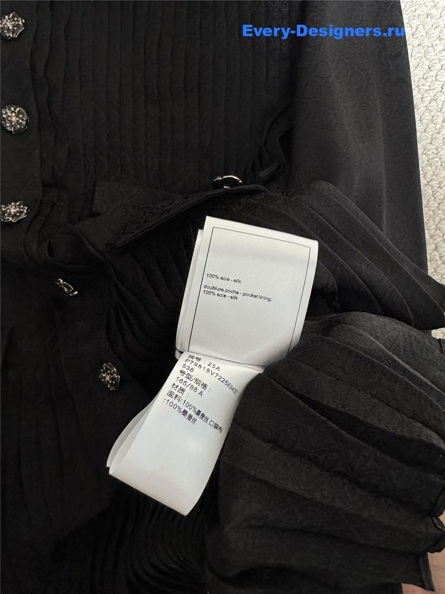 Ch**el black four-pocket silk shirt