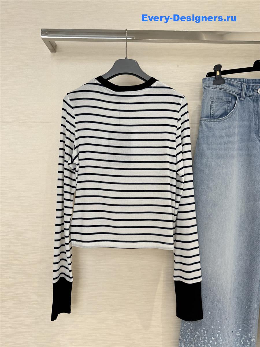 Pra*a logo-print striped jumper sweater