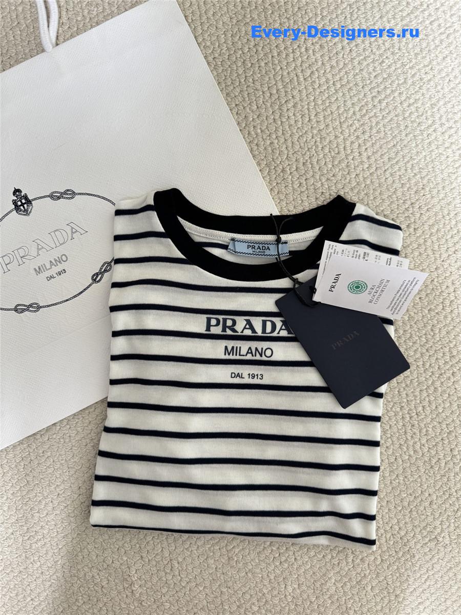 Pra*a logo-print striped jumper sweater