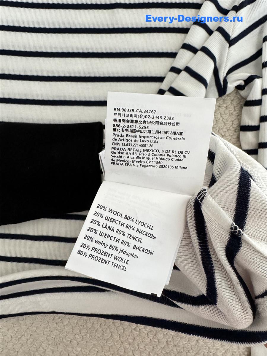 Pra*a logo-print striped jumper sweater