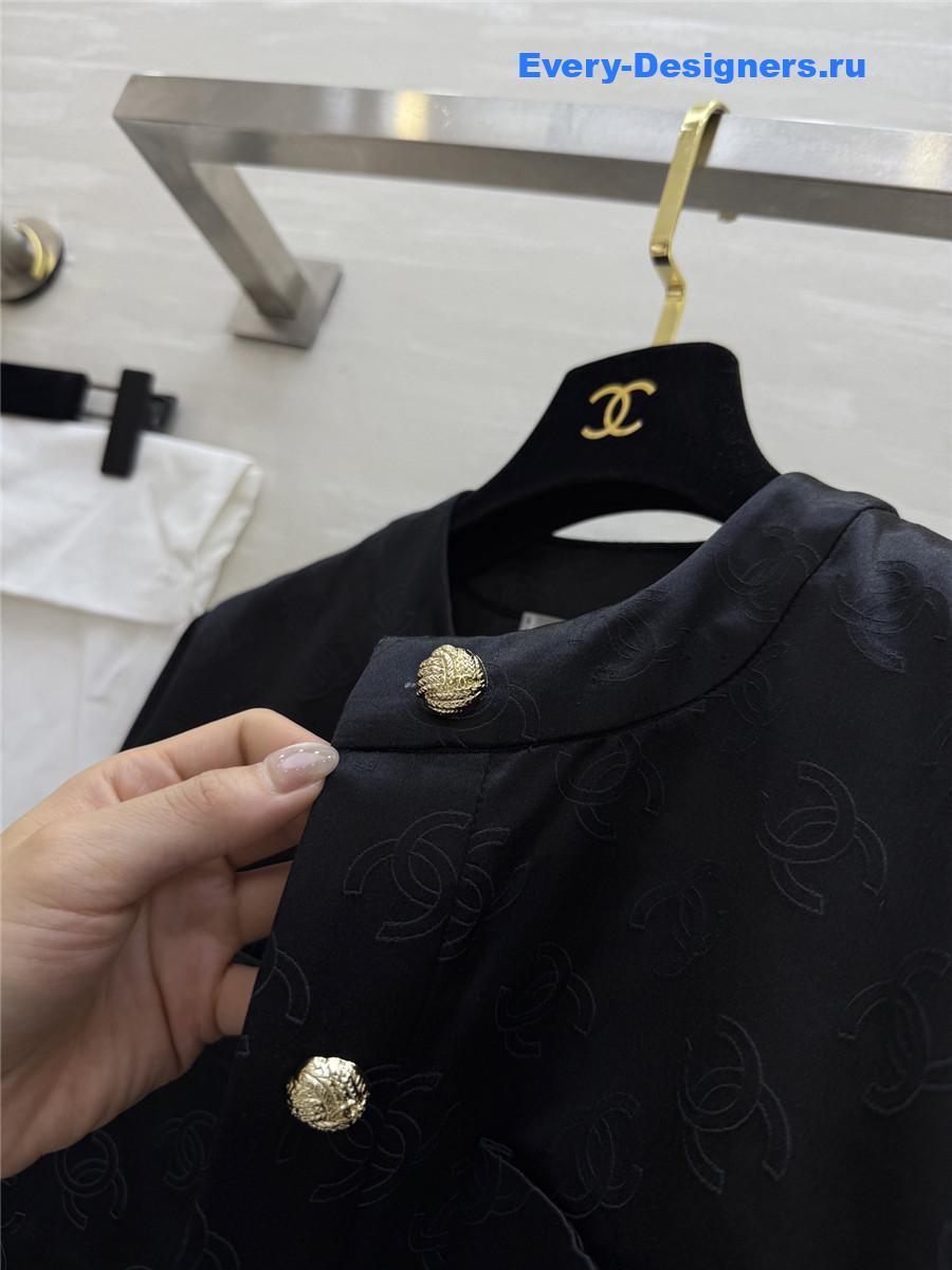 Ch**el black jacquard silk jacket