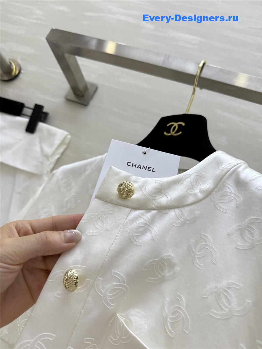 Ch**el white jacquard silk jacket