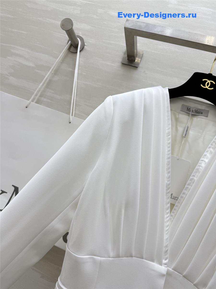 Max Mara White Crêpe Draped Jacket