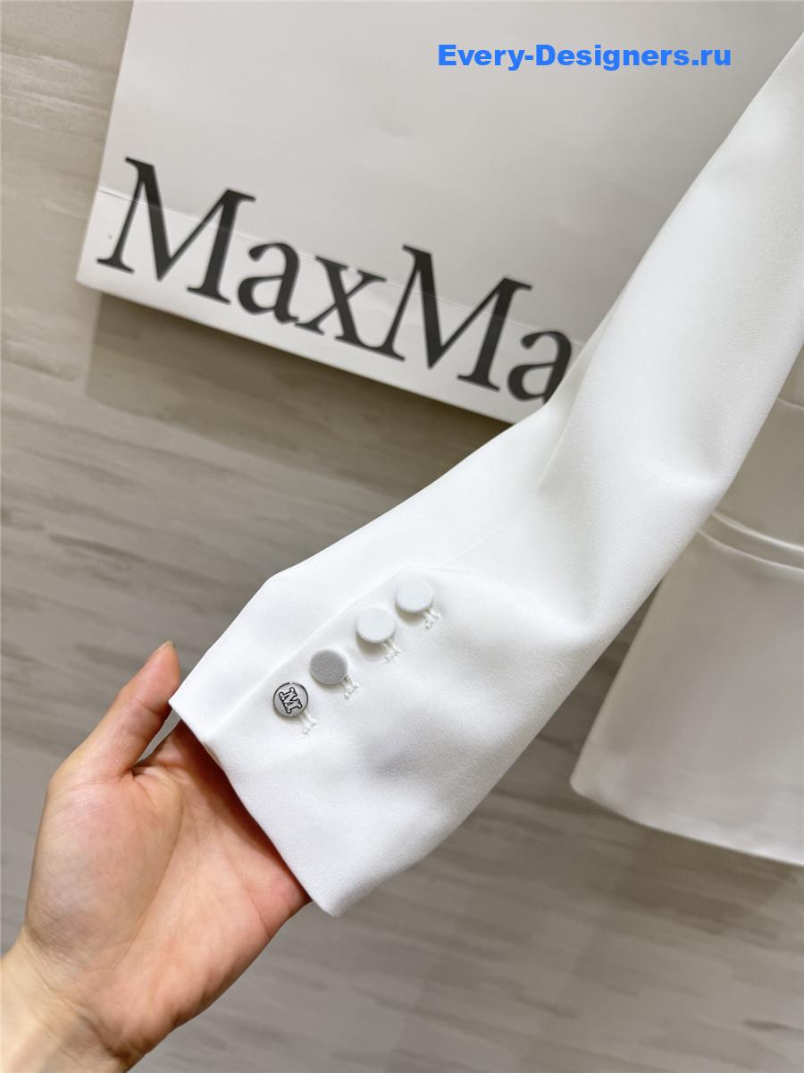 Max Mara White Crêpe Draped Jacket