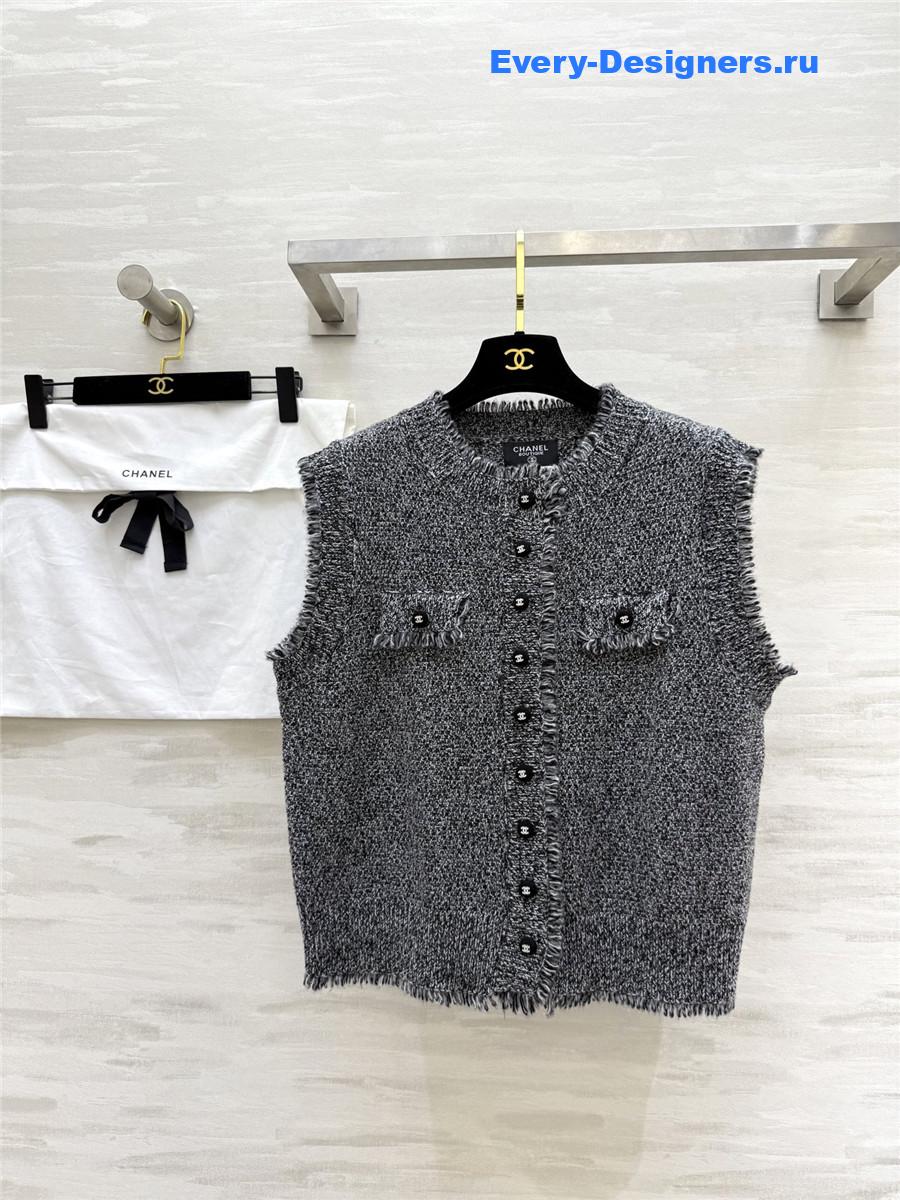 Ch**el dark grey wool vest