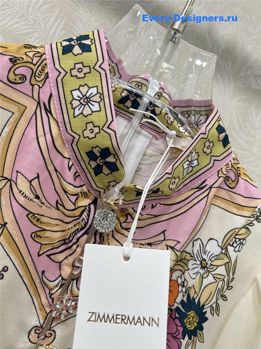 Zimm Printed Silk-Satin Mini Dress In Ecru