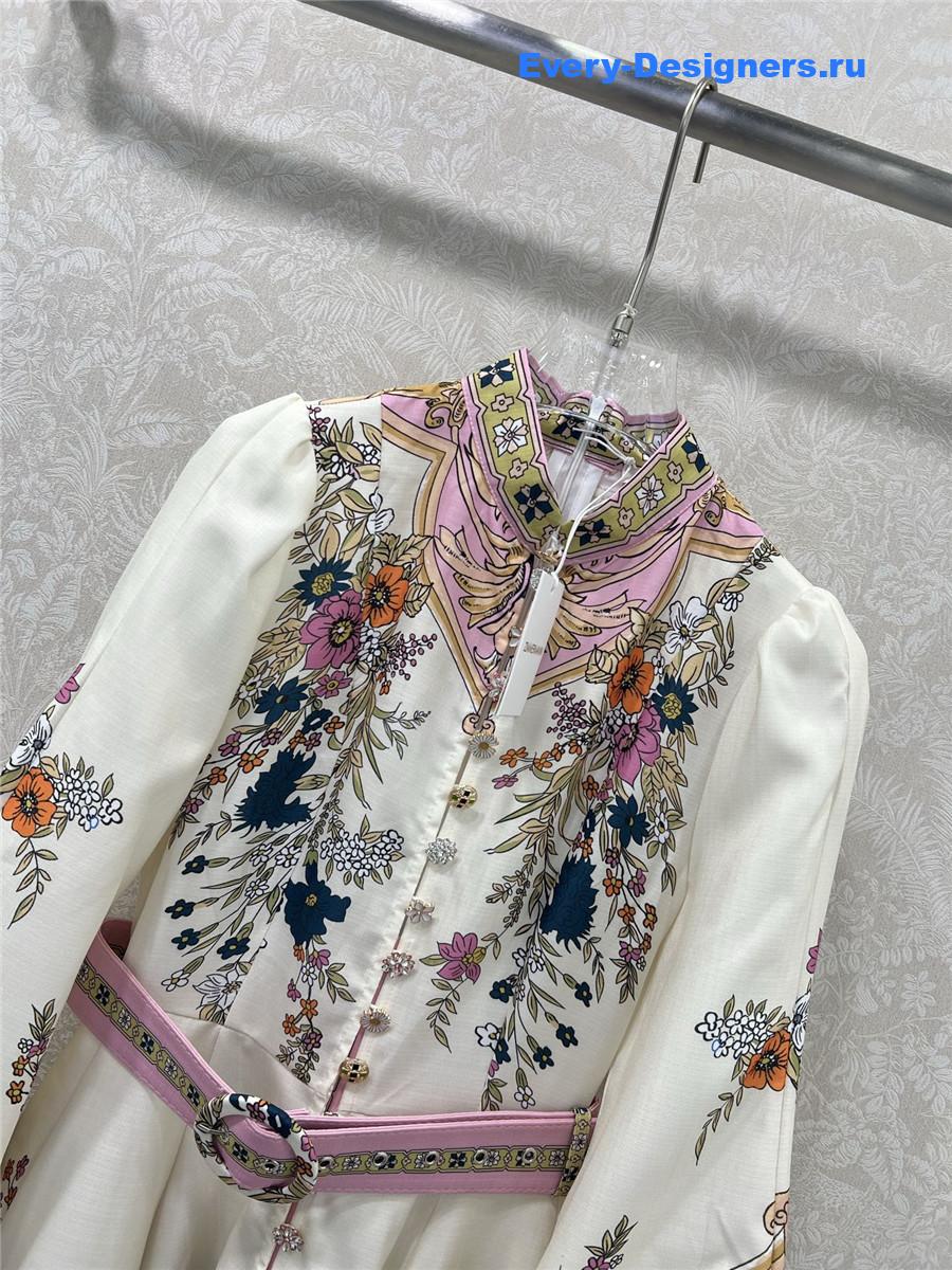 Zimm Printed Silk-Satin Mini Dress In Ecru